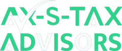 Ax-s-tax_WEB-1 Logo for "AX-S-TAX ADVISORS" with stylized green and white text and a check mark integrated into the "X" in "AX".